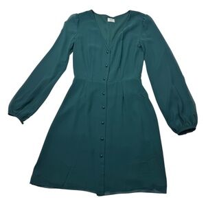 Wilfred by Aritzia V-Neck Button Front Mini Dress